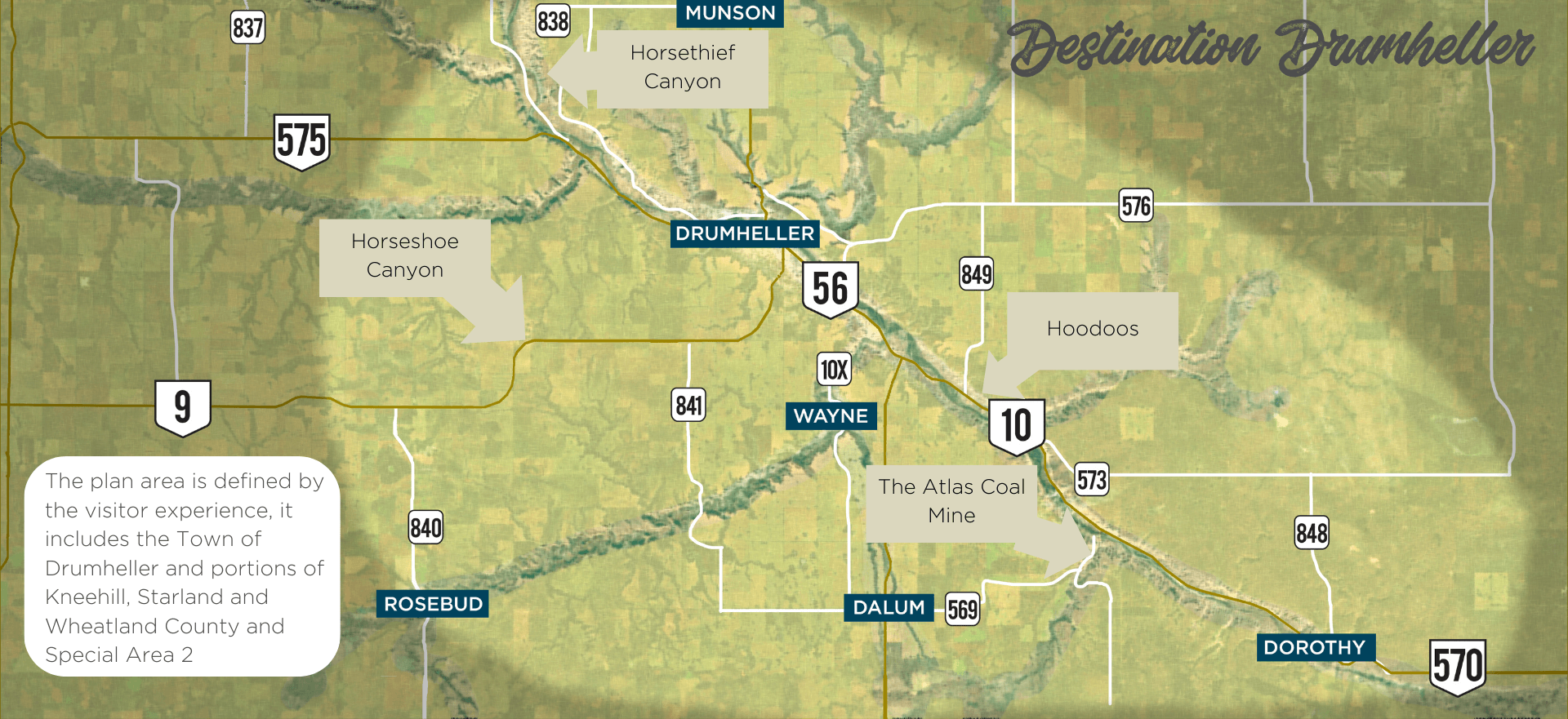Destination Drumheller Regional Map
